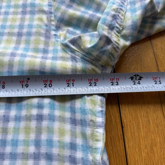 Robert Graham Size M Blue & Green Check Classic Fit Long Sleeve Button-Up Shirt - Picture 11 of 16